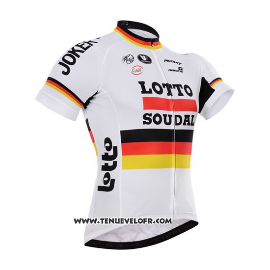 2015 Maillot Ciclismo Lotto Soudal Champion Allemagne Manches Courtes et Cuissard